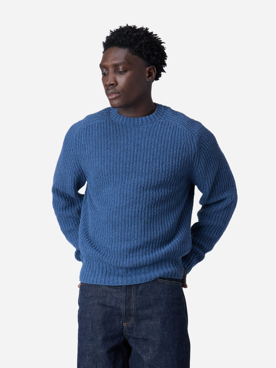 Cotton Crewneck Sweater ~ Lapis Boucle