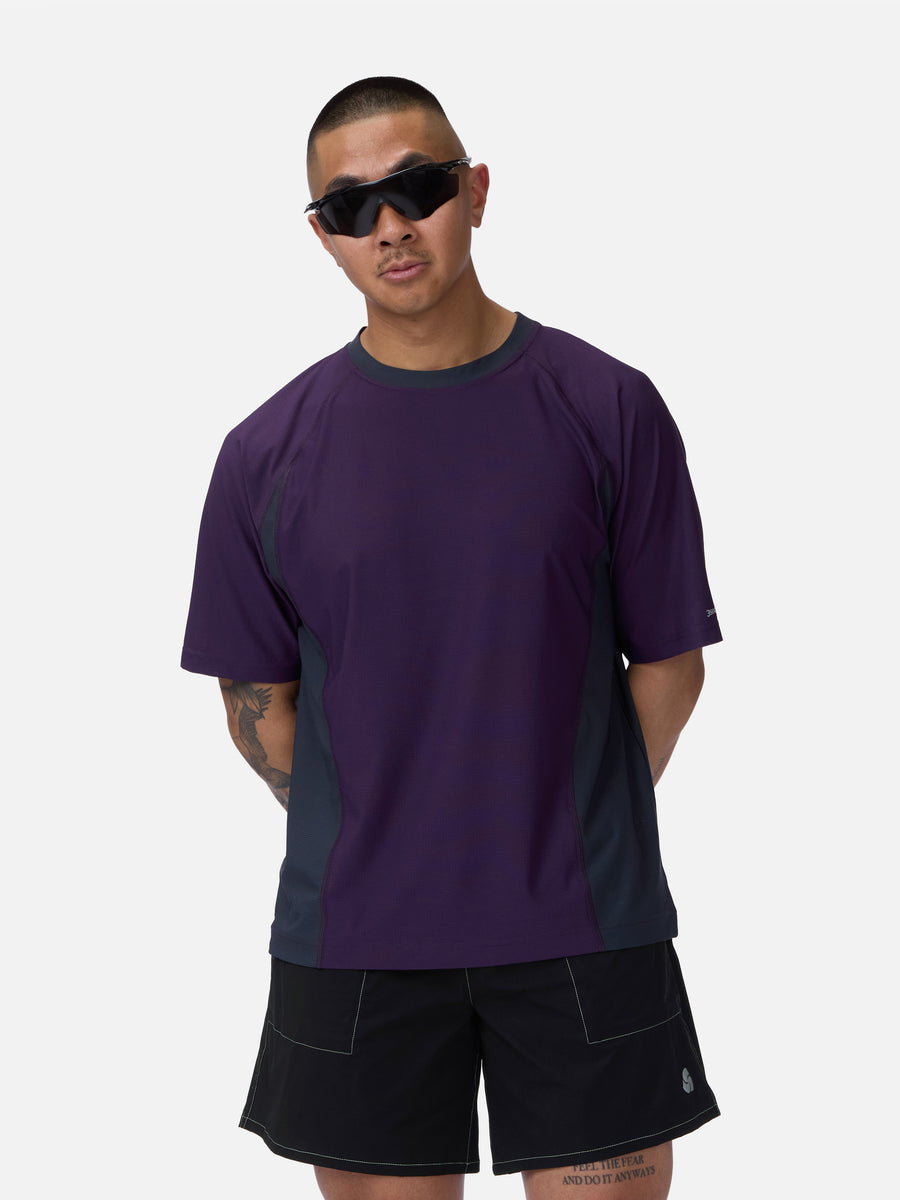 Track Tee ~ Purple/Grey
