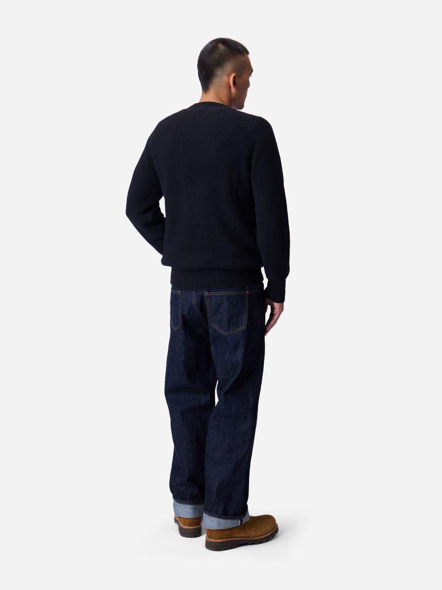 Cotton Crewneck Sweater ~ Black