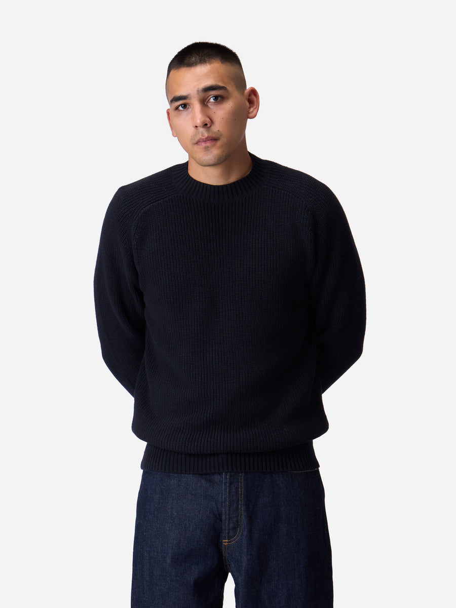 Cotton Crewneck Sweater ~ Black