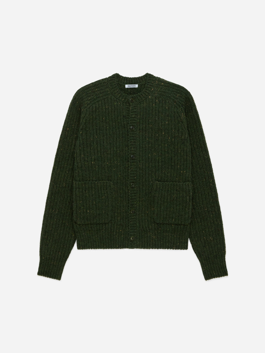 Fisherman Cardigan ~ Hunter Green