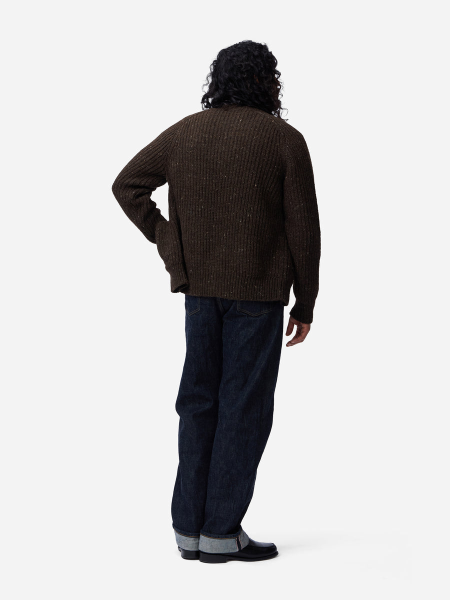 Fisherman Cardigan ~ Umber Tweed