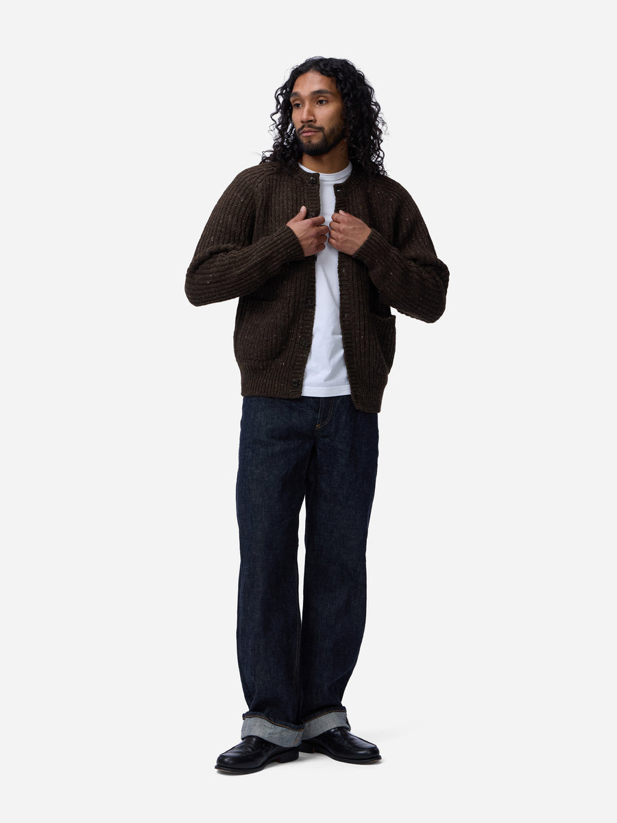 Fisherman Cardigan ~ Umber Tweed