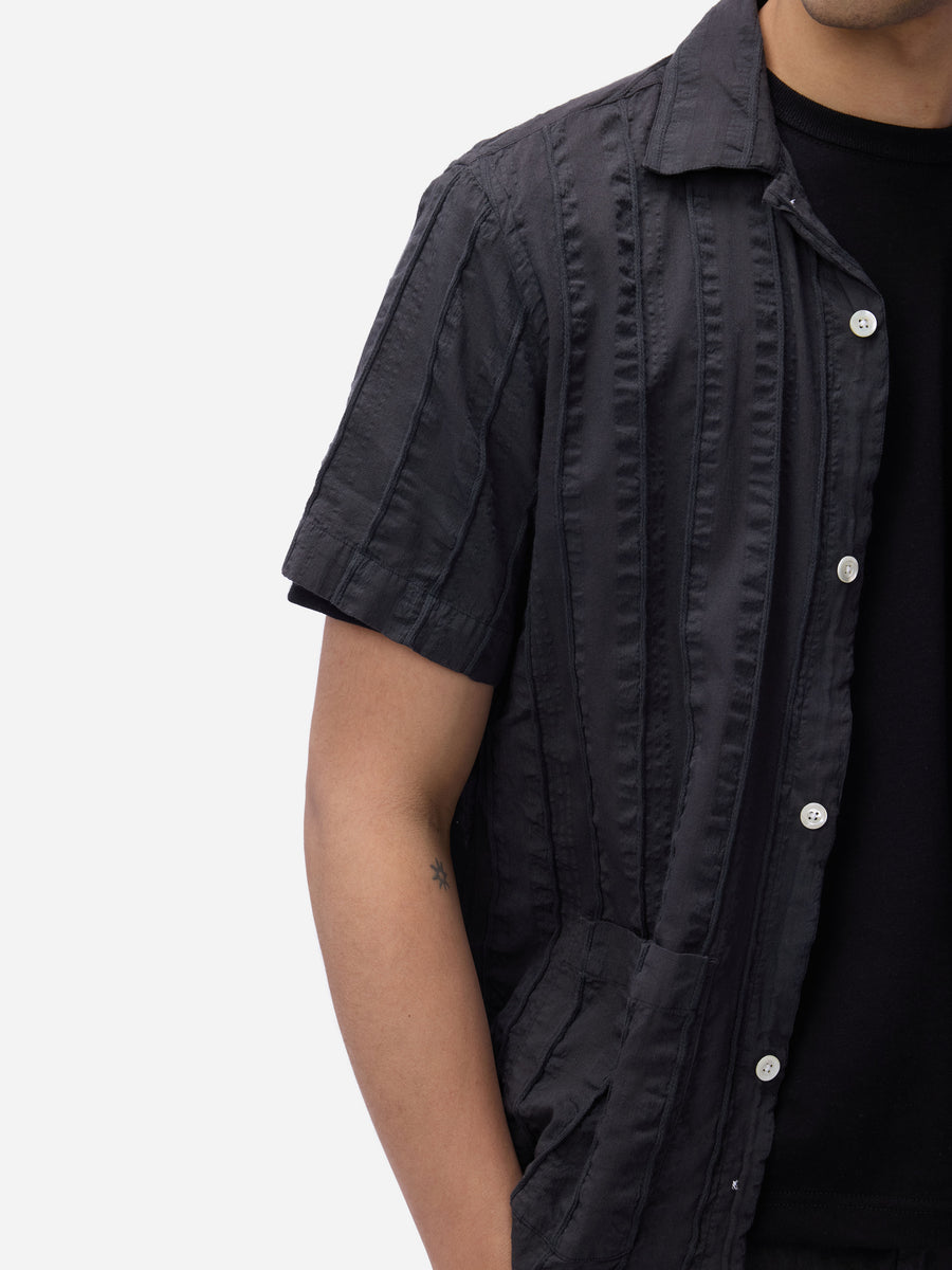 Cabana Shirt ~ Charcoal Rope Stripe