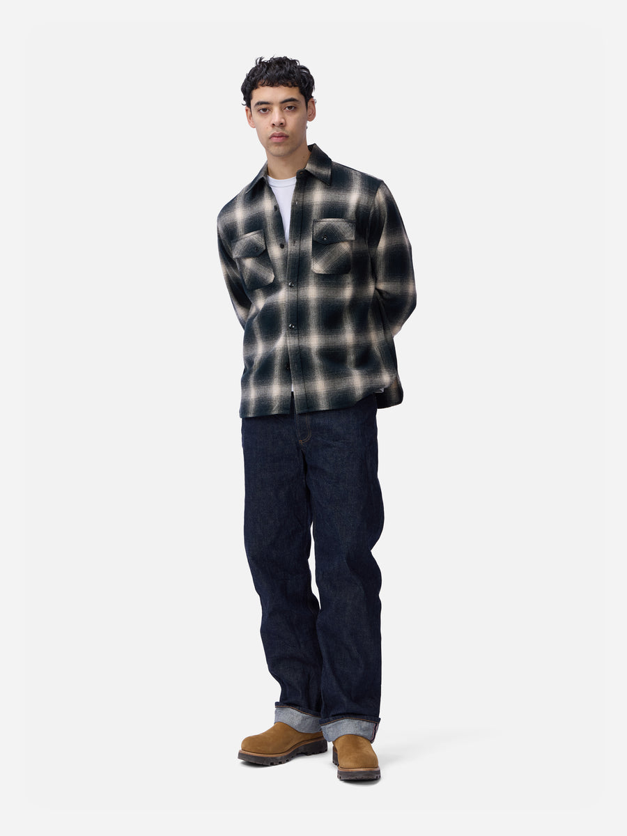 Crosscut Flannel ~ Black Ombre Plaid
