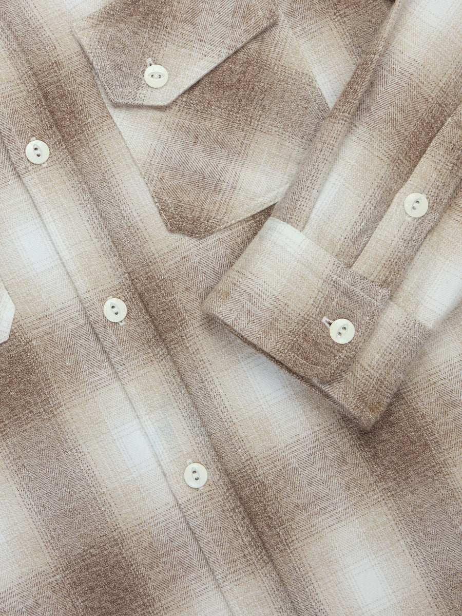 Crosscut Flannel ~ Sand Ombre Plaid