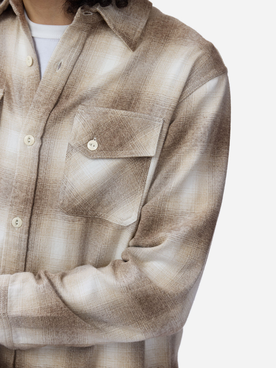 Crosscut Flannel ~ Sand Ombre Plaid