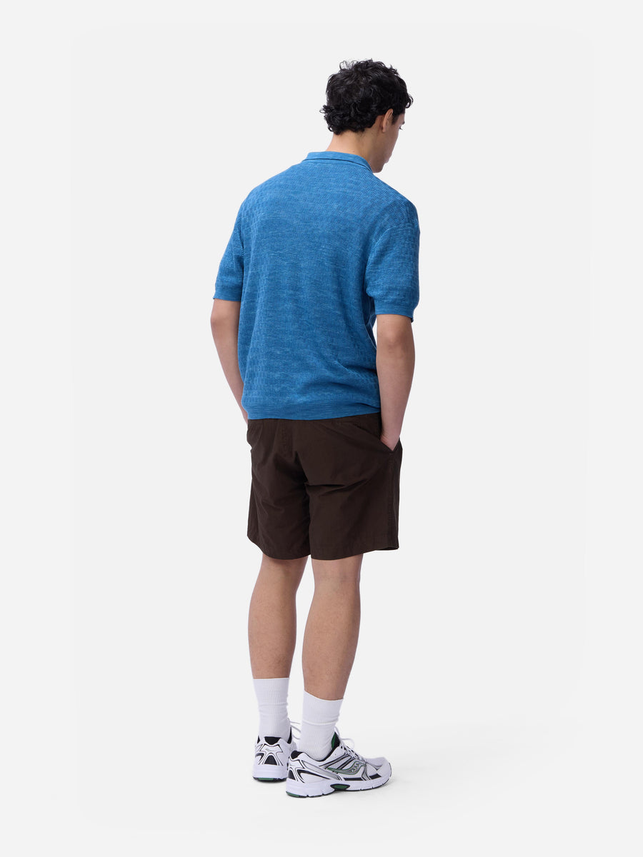 Knit Polo ~ Vintage Blue Boxweave