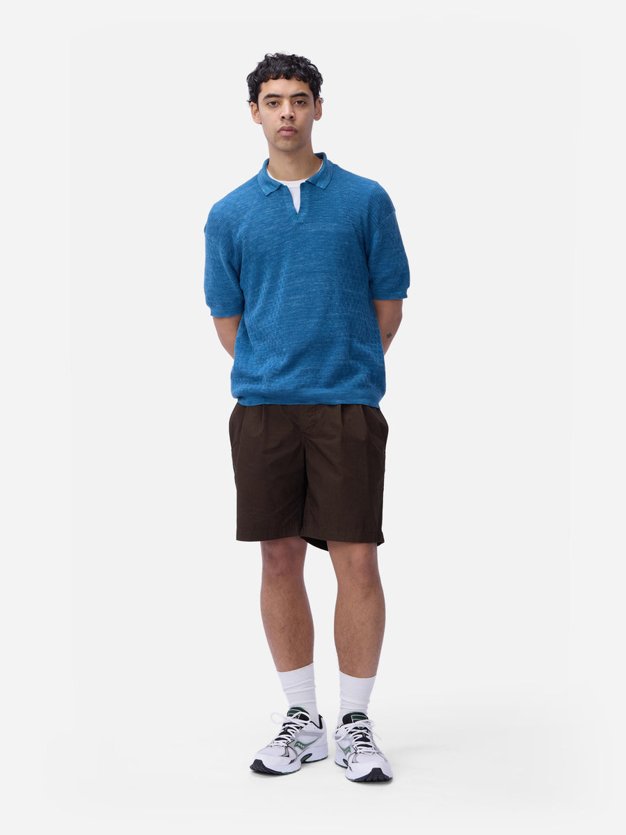 Knit Polo ~ Vintage Blue Boxweave