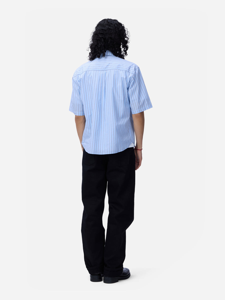 Short Sleeve Commuter Shirt ~ Blue Stripe