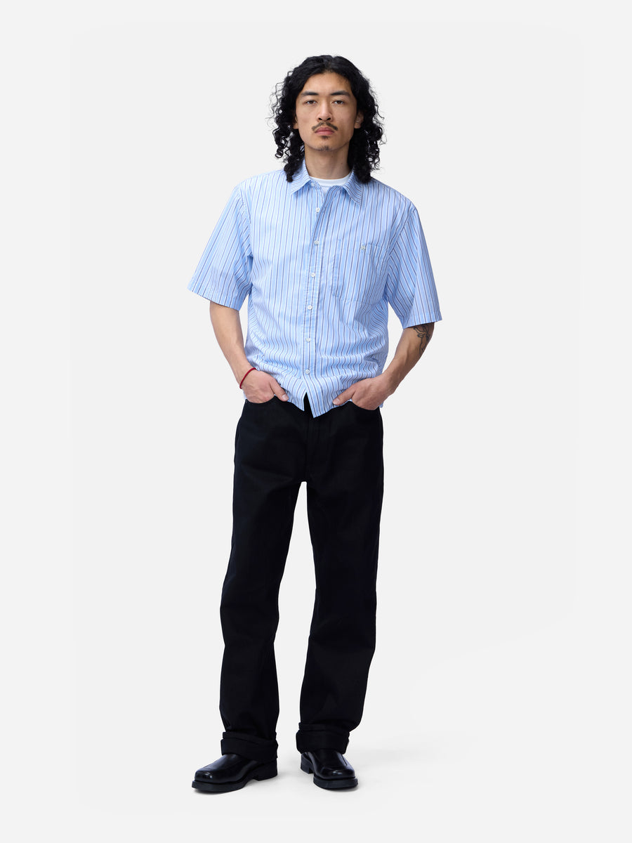 Short Sleeve Commuter Shirt ~ Blue Stripe