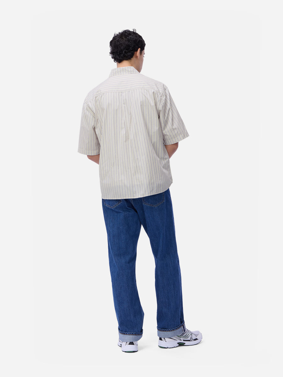 Short Sleeve Commuter Shirt ~ Tan Stripe