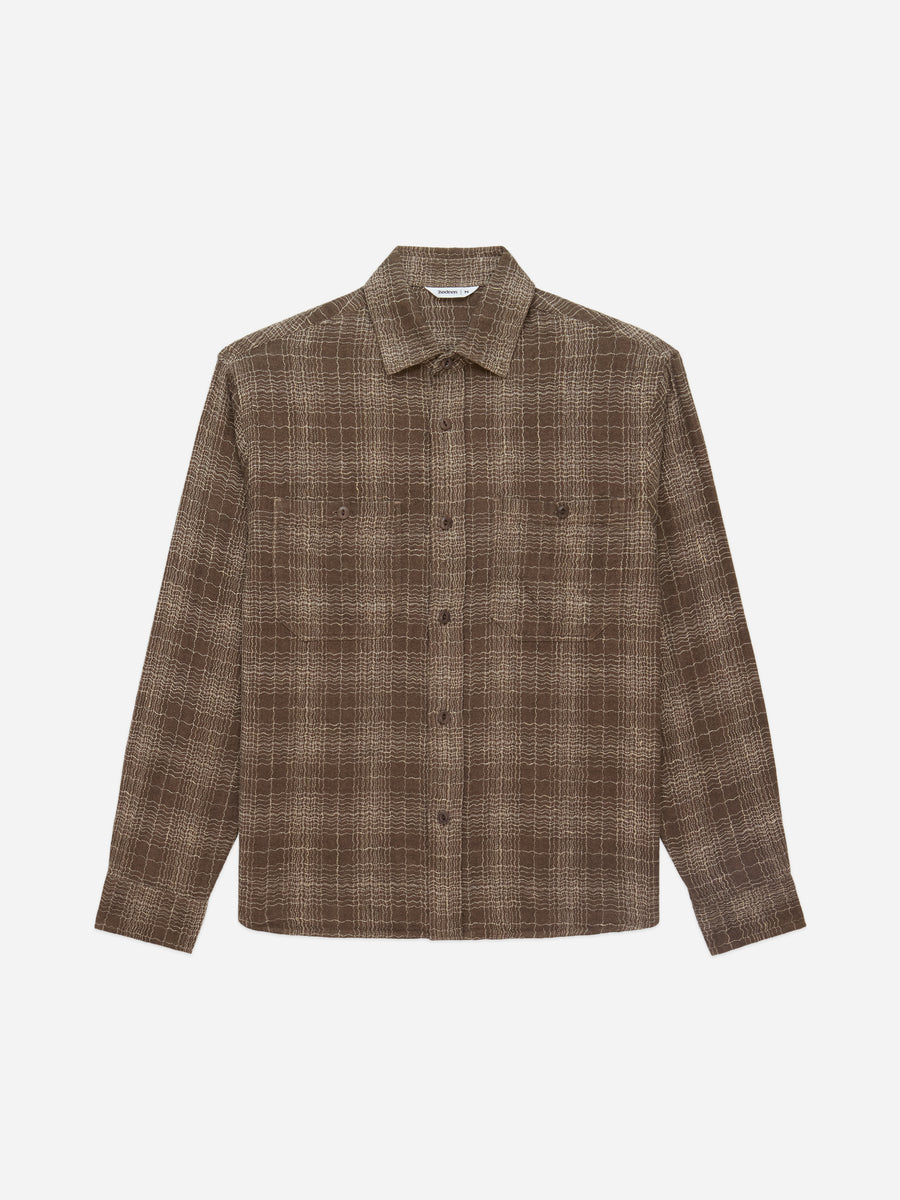 Utility Shirt ~ Drab Wavy Check