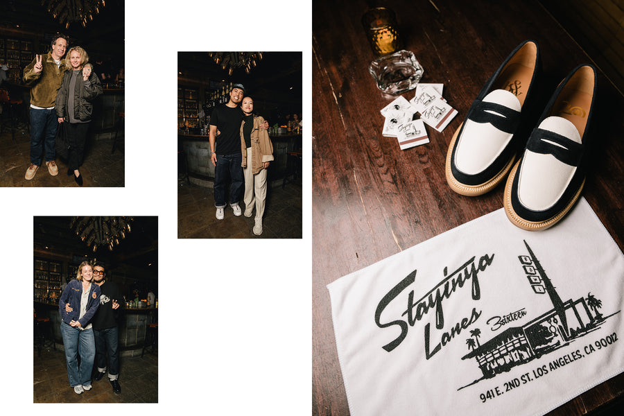 A series of portraits of couples at the bowling party.