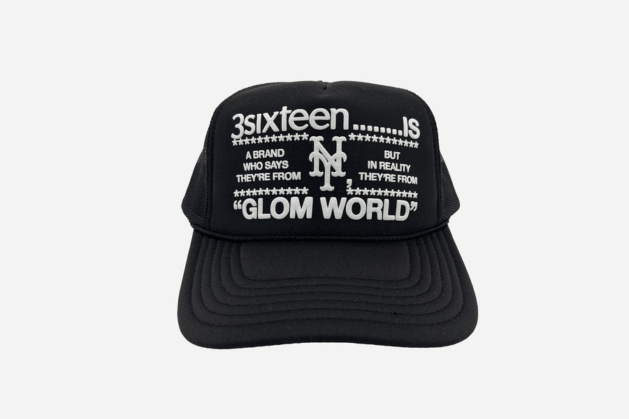"Glom World" Trucker Hat ~ Black