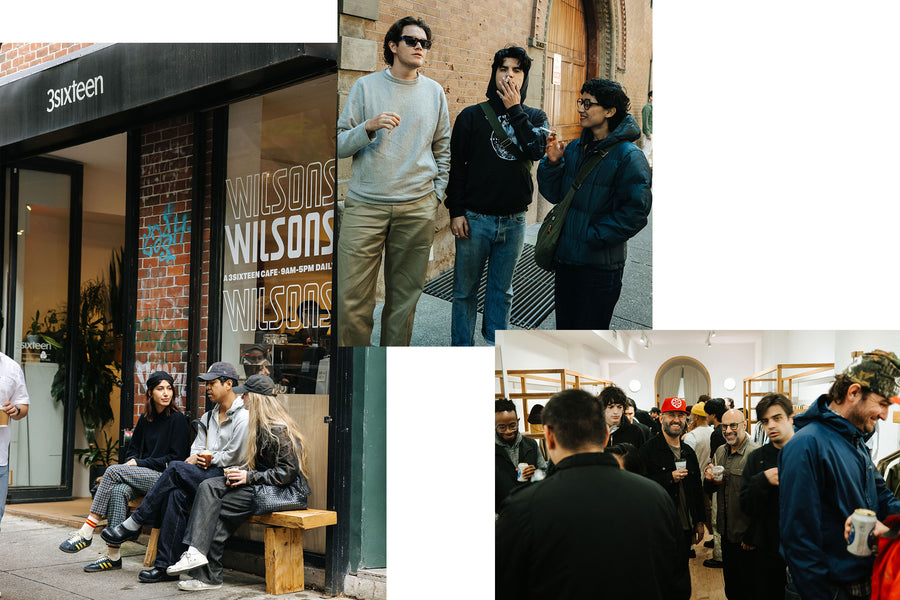 A triptych of friends hanging out together at a party.